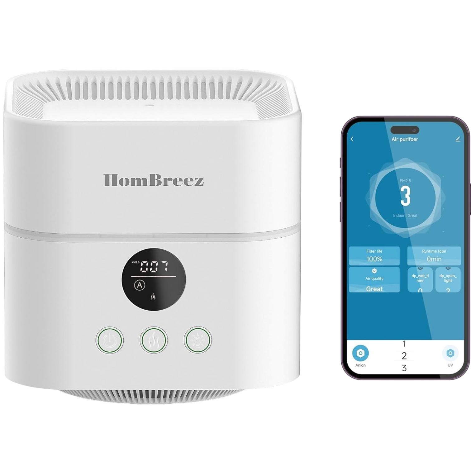 Homasy Air Purifier and Humidifier APP Control
